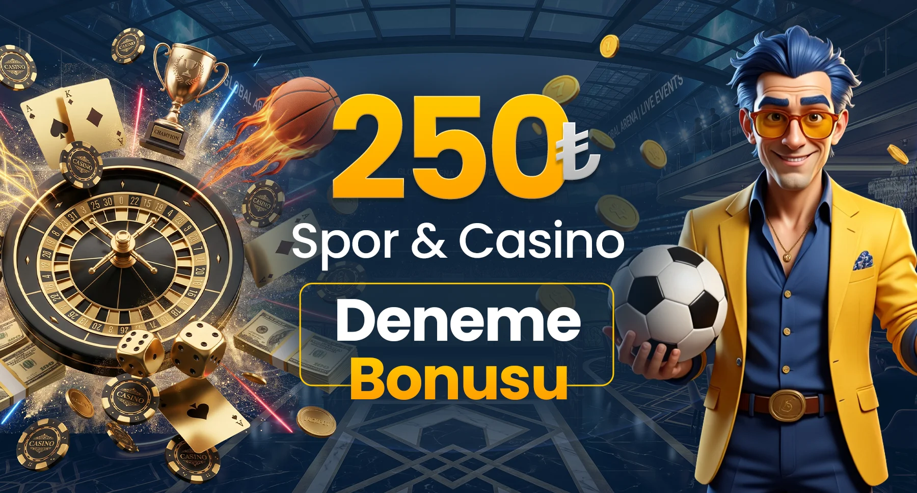 FenomenBet yeni üyelere özel 250 TL nakit deneme bonusu. Bonus spor ve casino oyunlarında kullanılabilir.